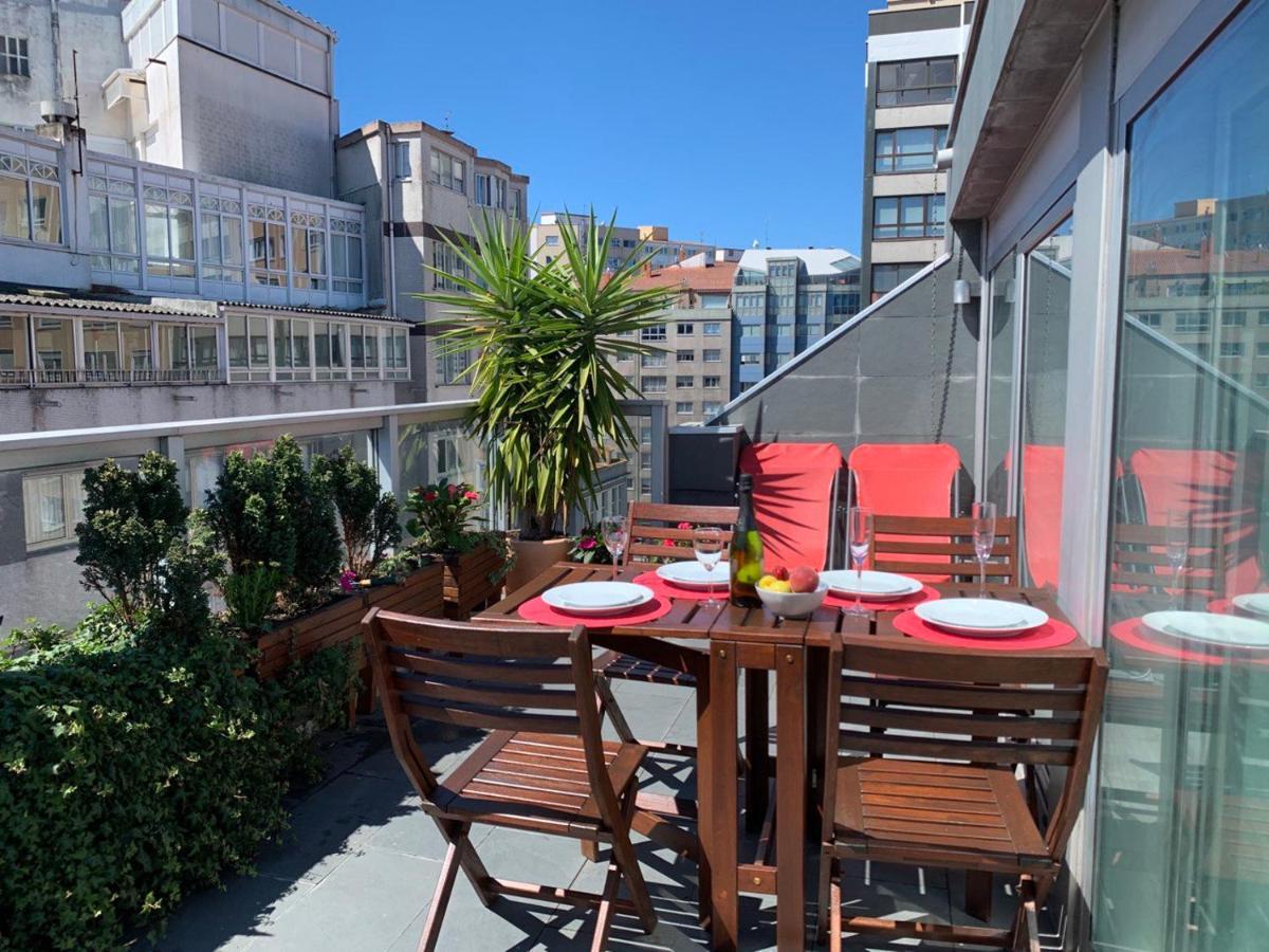 Ferienwohnung Penthouse With Terrace And Views Near Oza'S Beach A Coruña Exterior foto